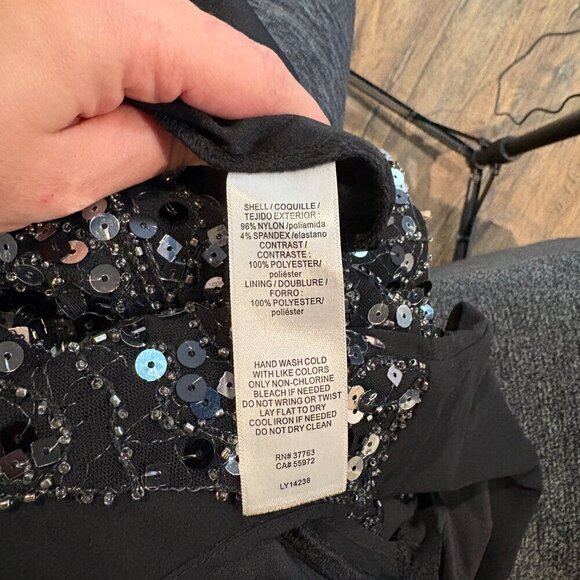 Laundry by Shelli Segal charcoal sequin low back mini dress - Picture 6 of 6